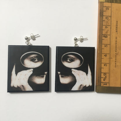 Museum-Inspired Sustainable Earrings Mysterious gaze earrings Obljewellery
