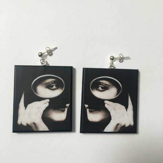 Museum-Inspired Sustainable Earrings Mysterious gaze earrings Obljewellery