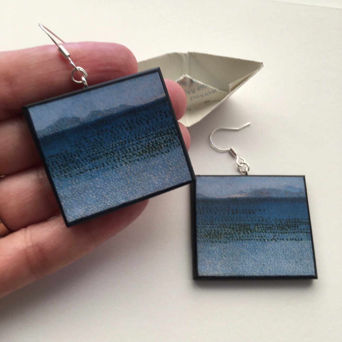 Museum-Inspired Sustainable Earrings Neo Impressionism art earrings Obljewellery