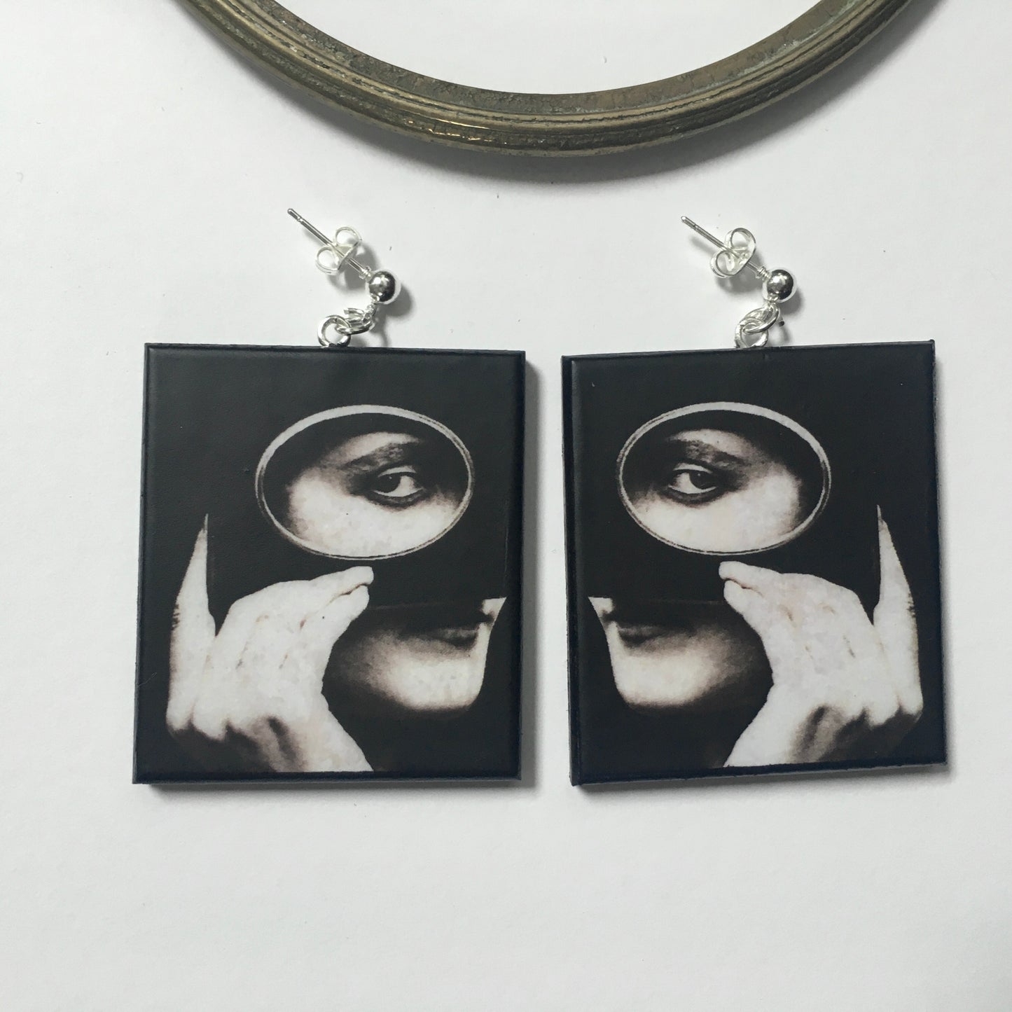 Museum-Inspired Sustainable Earrings Mysterious gaze earrings Obljewellery