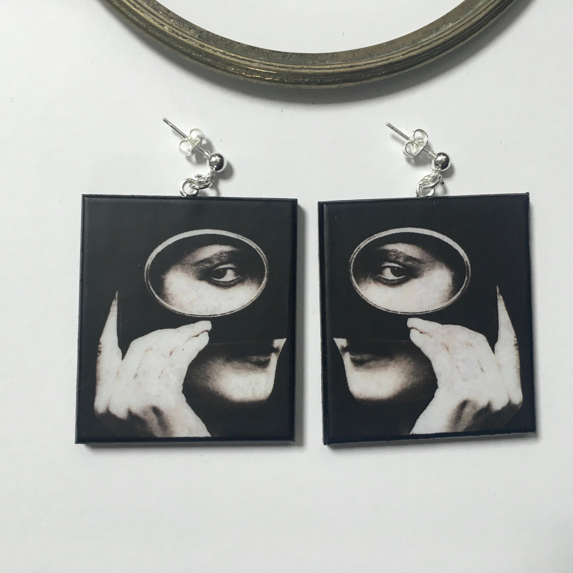 Museum-Inspired Sustainable Earrings Mysterious gaze earrings Obljewellery