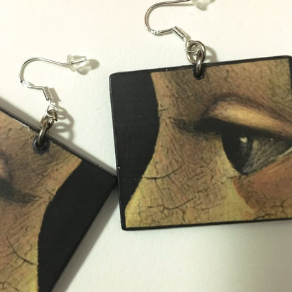 Museum-Inspired Sustainable Earrings Domenico Ghirlandaio art detail earrings Obljewellery