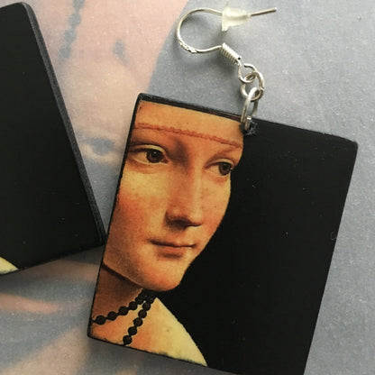 Museum-Inspired Sustainable Earrings Leonardo da Vinci earrings, sustainable gift. Obljewellery