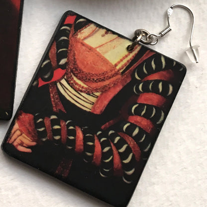 Museum-Inspired Sustainable Earrings Lucas Cranach art earrings Obljewellery
