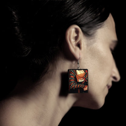 Museum-Inspired Sustainable Earrings Lucas Cranach art earrings Obljewellery