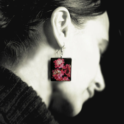 Museum-Inspired Sustainable Earrings Mary Delany, floral earrings, sustaiable gift. Obljewellery