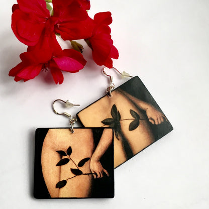 Museum-Inspired Sustainable Earrings Cranach inspired art earrings. Adam and Eve. Obljewellery