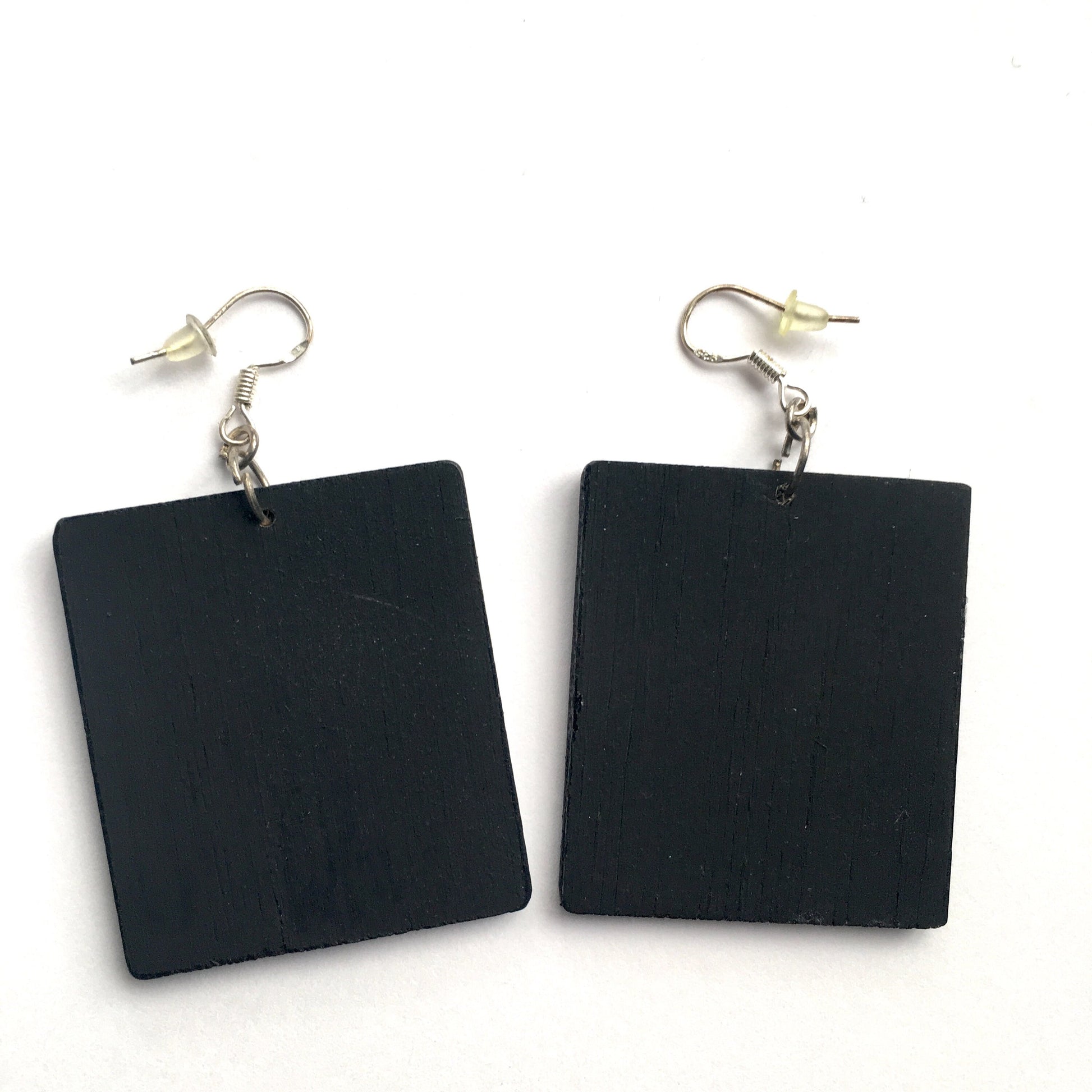 Museum-Inspired Sustainable Earrings Symmetrical mismatched Art Earrings, Wood and real silver hooks. Inspired by Wilhelm von Gloeden. Obljewellery