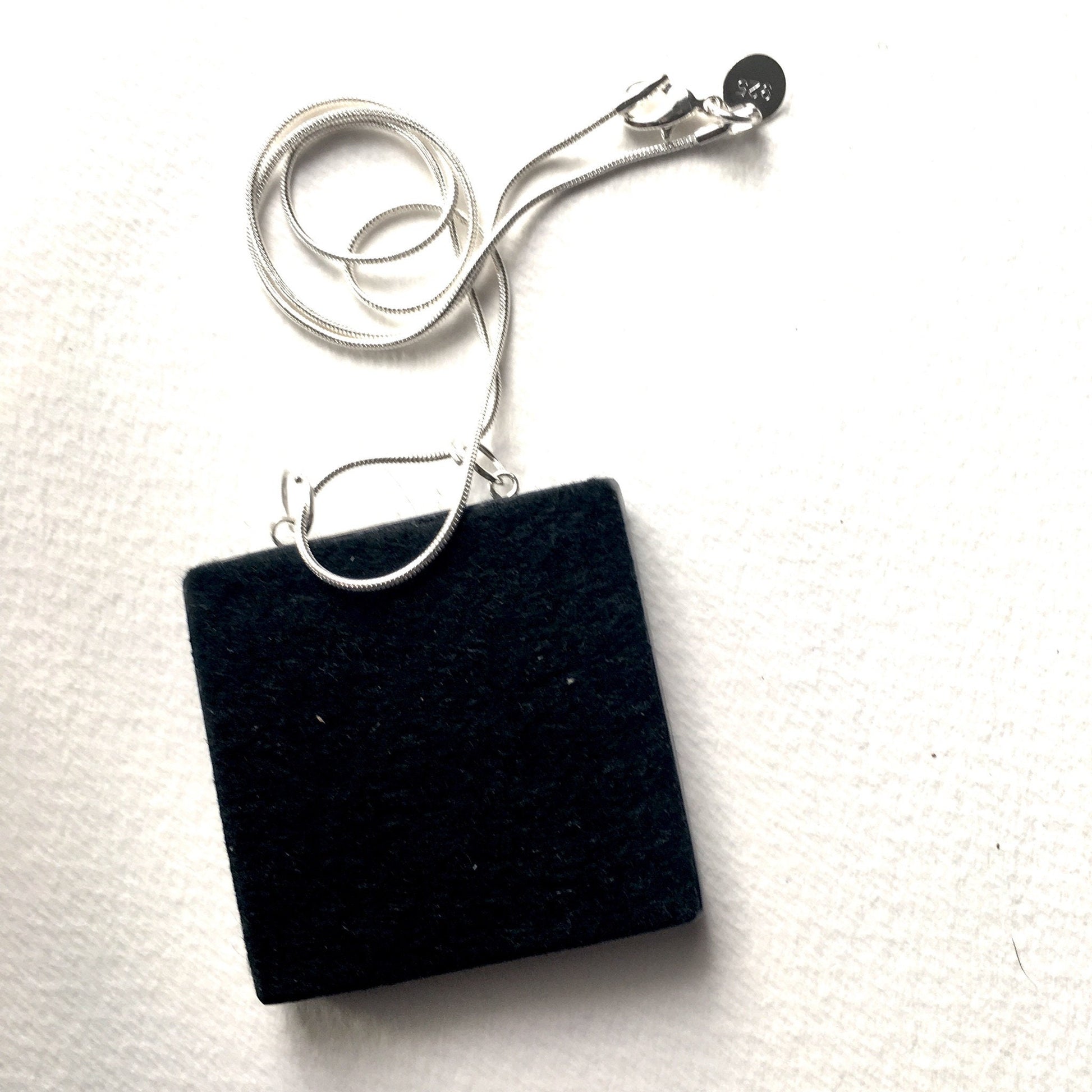 Museum-Inspired Sustainable Necklace Personalized Necklace,Leonardo da Vinci -Inspirational Gift- Square Choker. Obljewellery