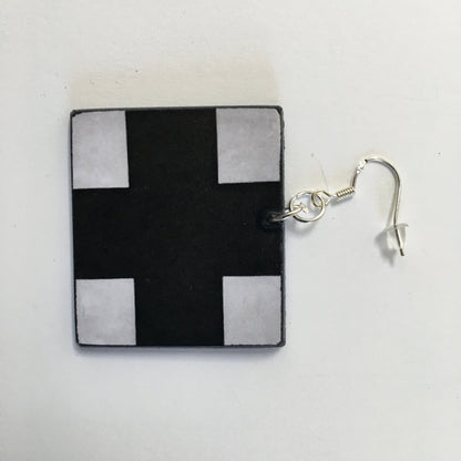 Museum-Inspired Sustainable Earrings Kazimir Malevic. geometric, minimalist, aesthetic earrings. Obljewellery