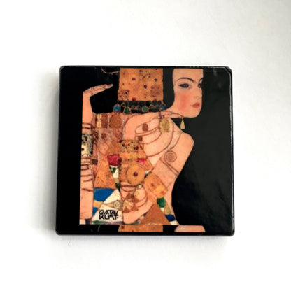 Museum-Inspired Sustainable Brooches Klimt art booch Obljewellery