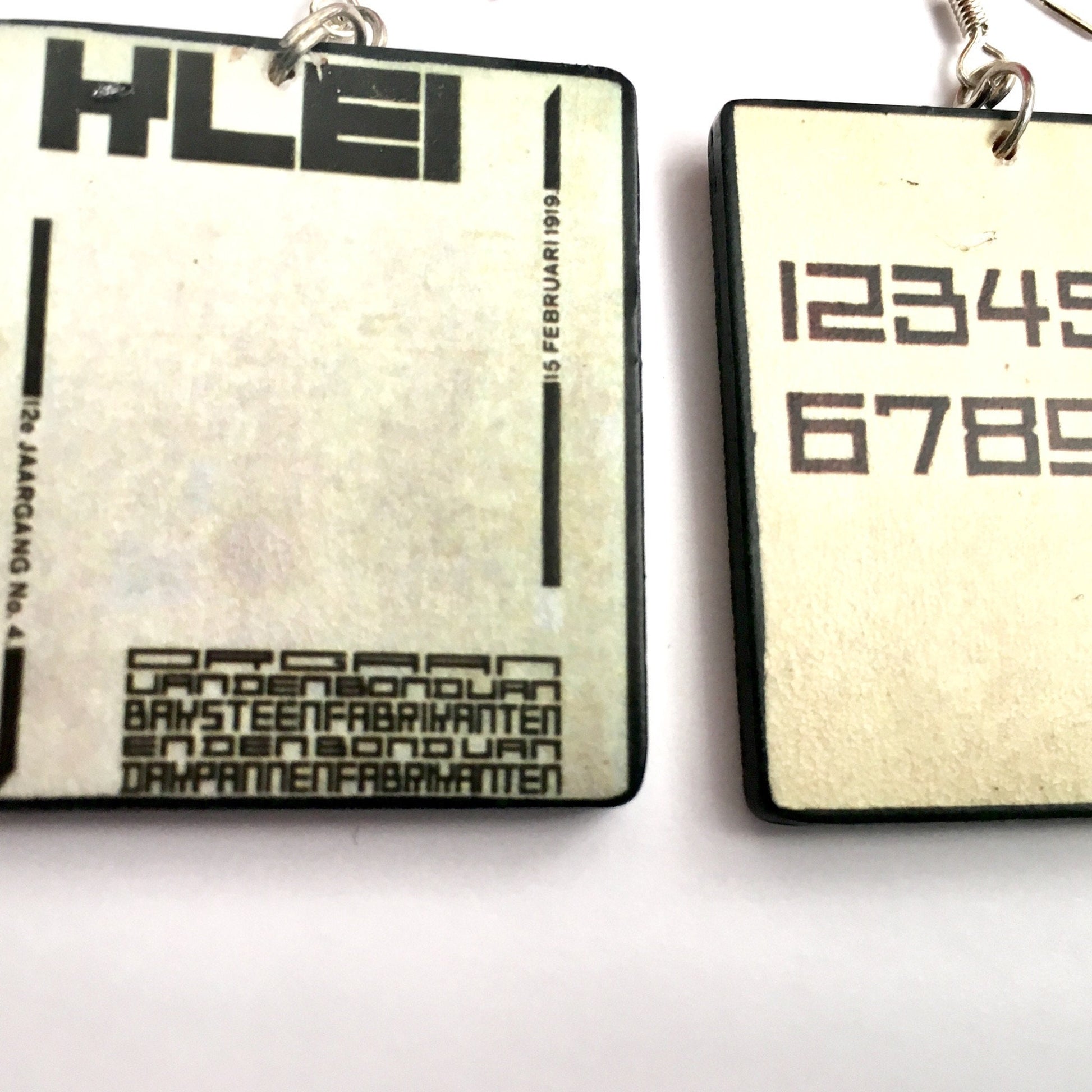 Museum-Inspired Sustainable Earrings Theo Van Doesburg, inspired art earrings Obljewellery