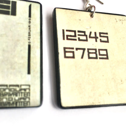 Museum-Inspired Sustainable Earrings Theo Van Doesburg, inspired art earrings Obljewellery