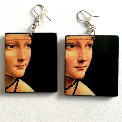 Museum-Inspired Sustainable Earrings Leonardo da Vinci earrings, sustainable gift. Obljewellery