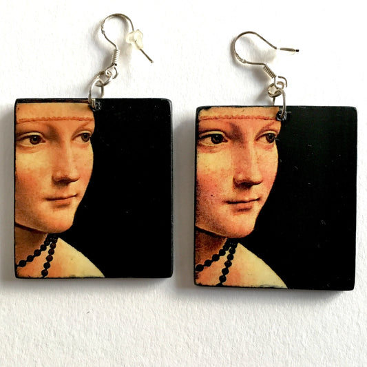 Museum-Inspired Sustainable Earrings Leonardo da Vinci earrings, sustainable gift. Obljewellery
