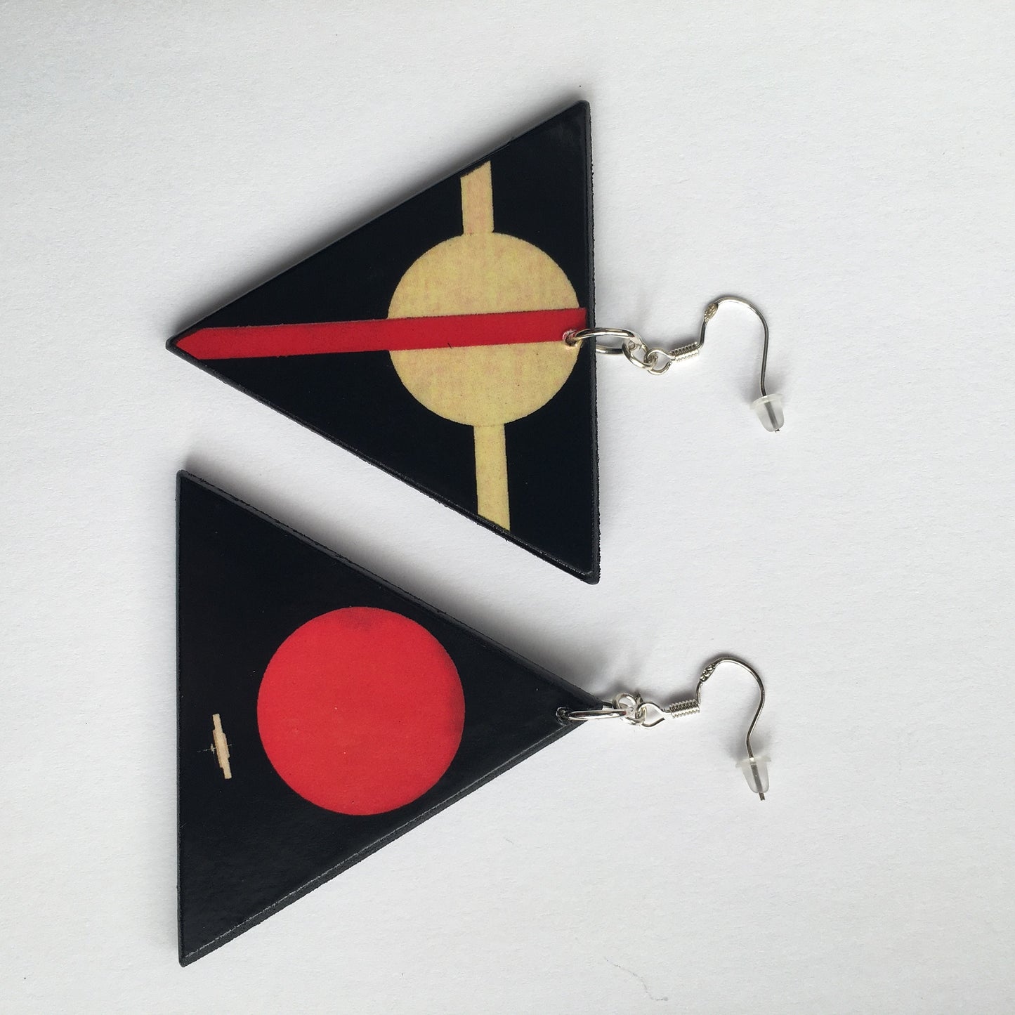 Museum-Inspired Sustainable Earrings Asymmertrical art inspired earrings Obljewellery