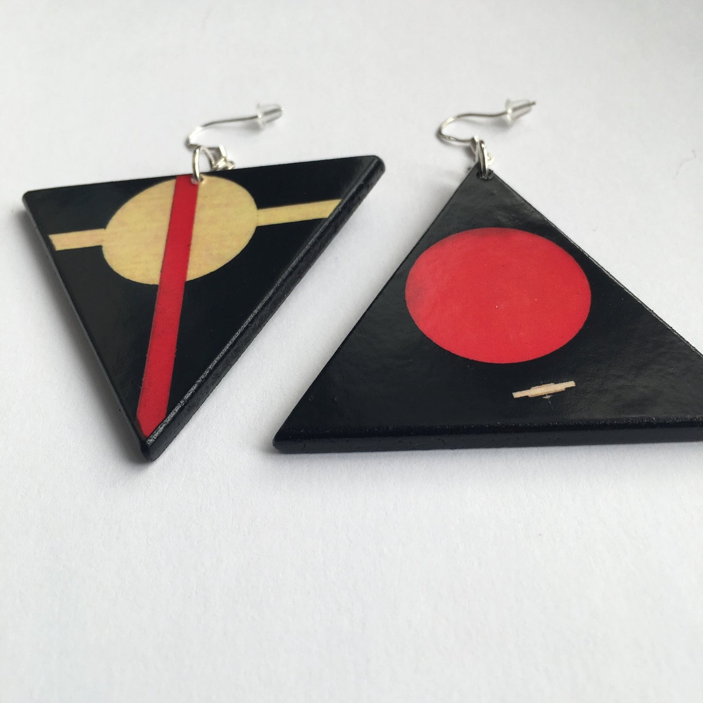 Museum-Inspired Sustainable Earrings Asymmertrical art inspired earrings Obljewellery
