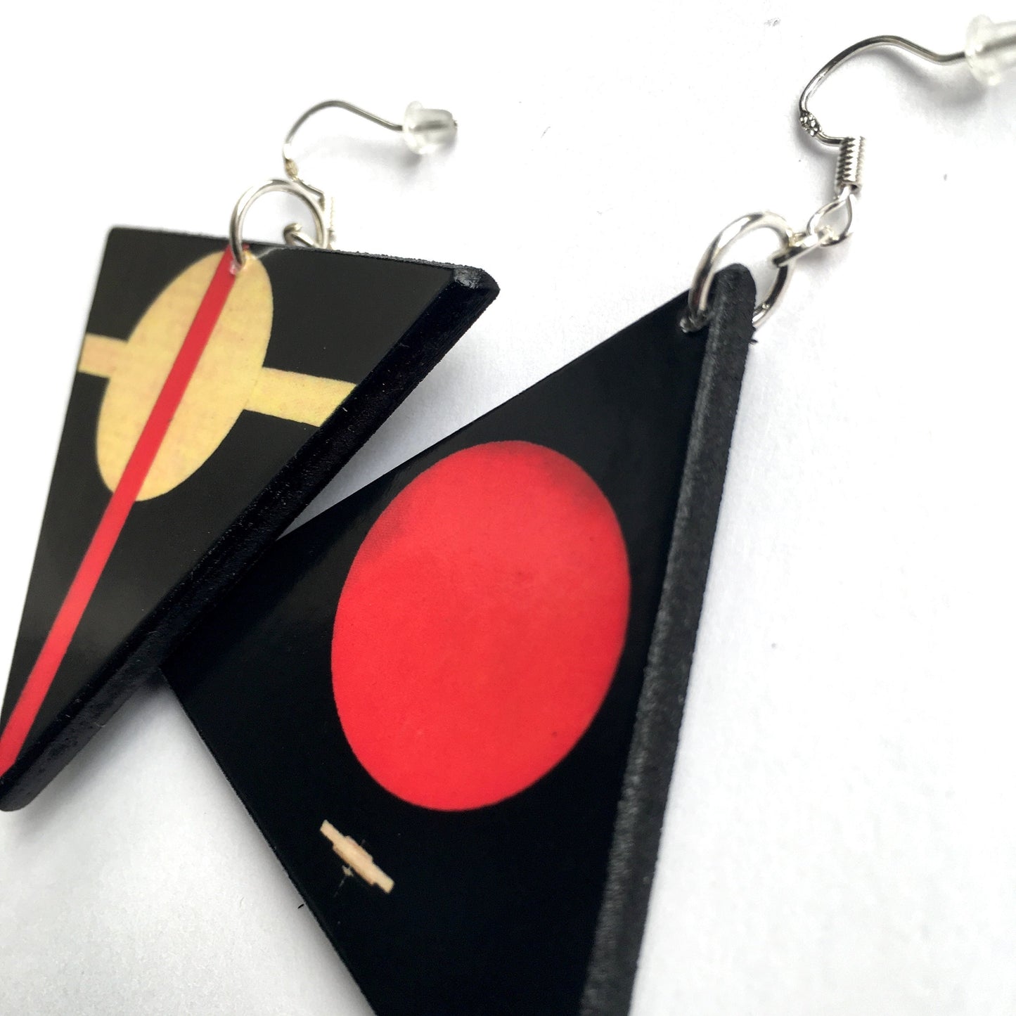 Museum-Inspired Sustainable Earrings Asymmertrical art inspired earrings Obljewellery