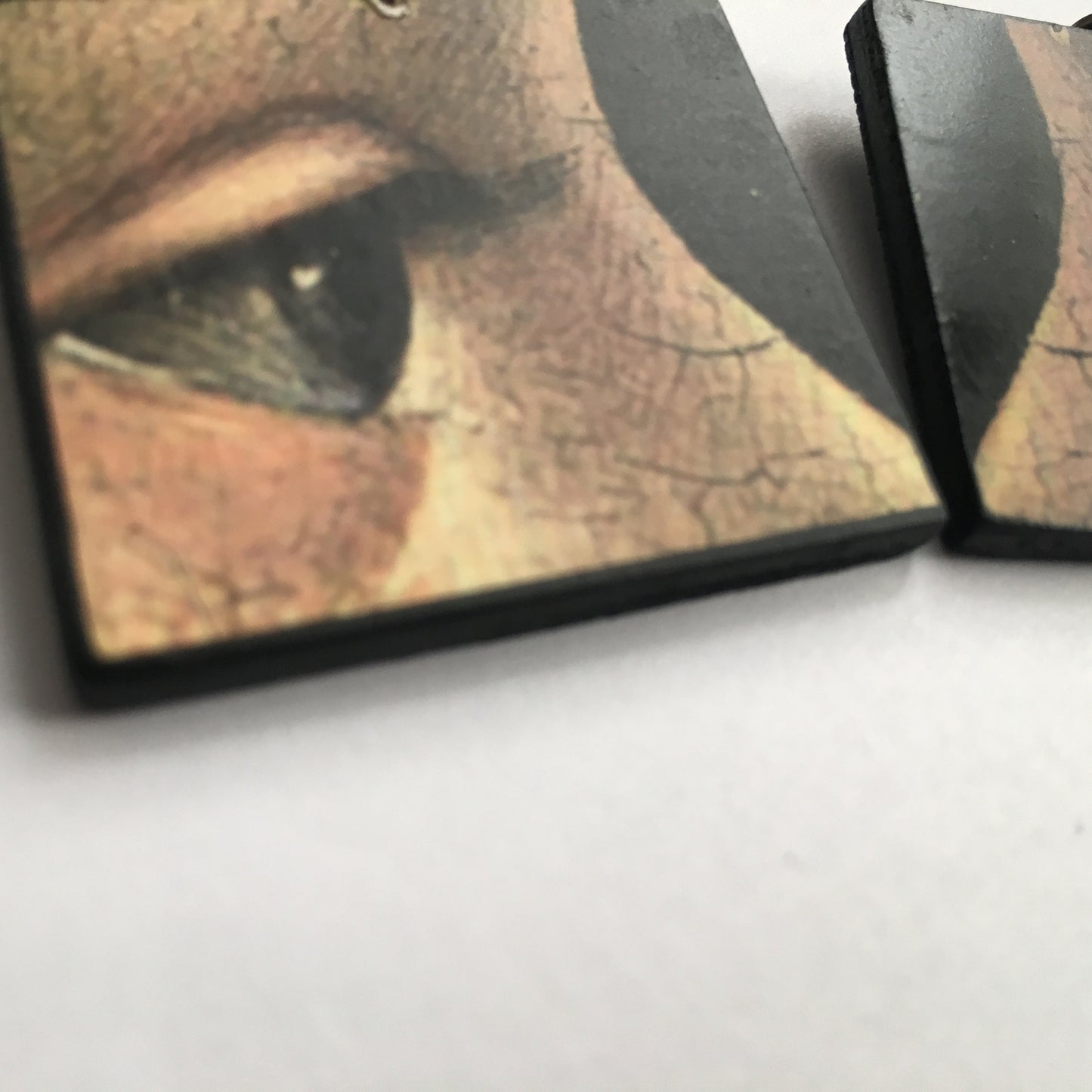 Museum-Inspired Sustainable Earrings Domenico Ghirlandaio art detail earrings Obljewellery
