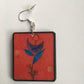 Mismatched Art Wooden Earrings. Flower Myth Paul Klee. Unique gift for wife.