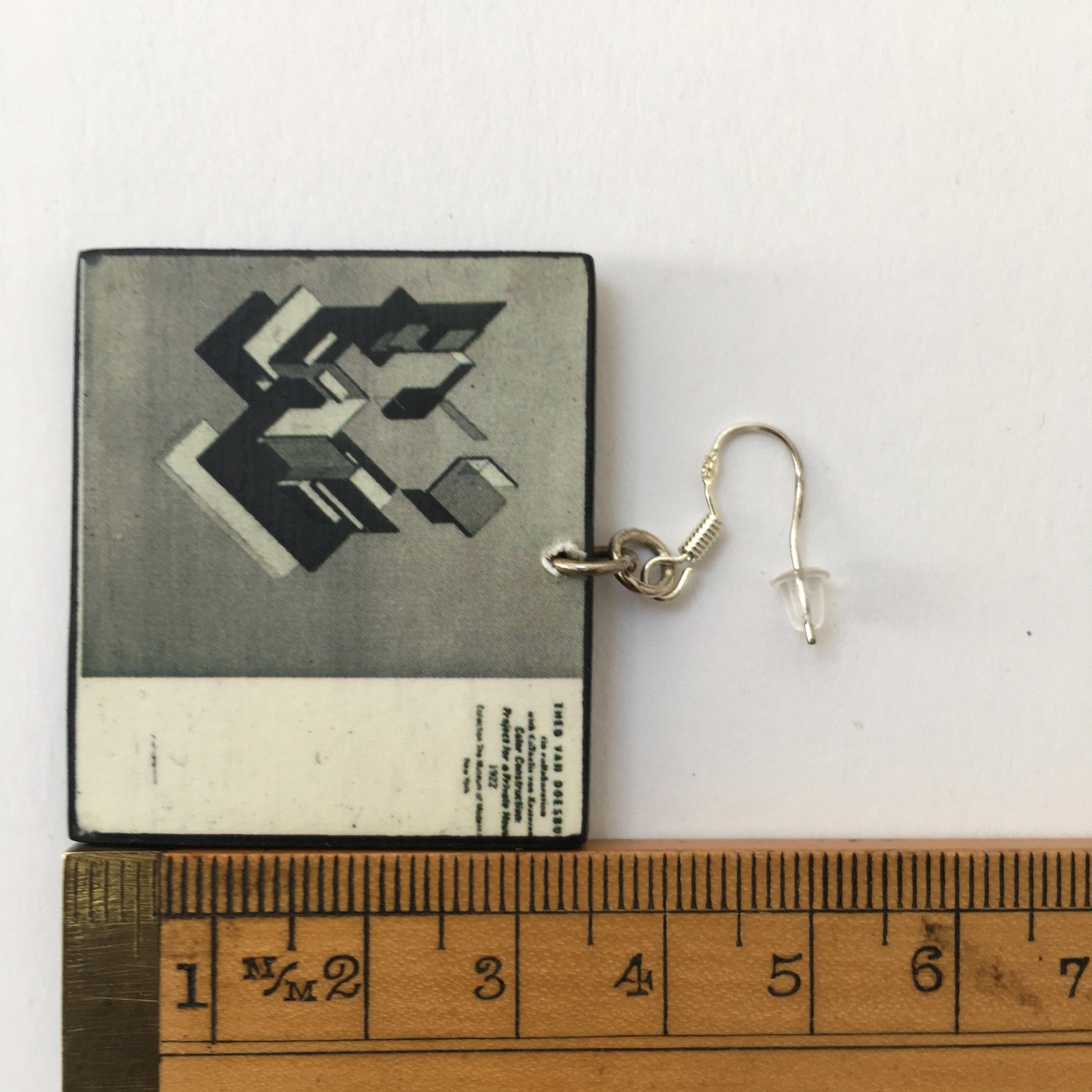 Museum-Inspired Sustainable Earrings De Stijl, Theo van Doesburg art earrings. Obljewellery