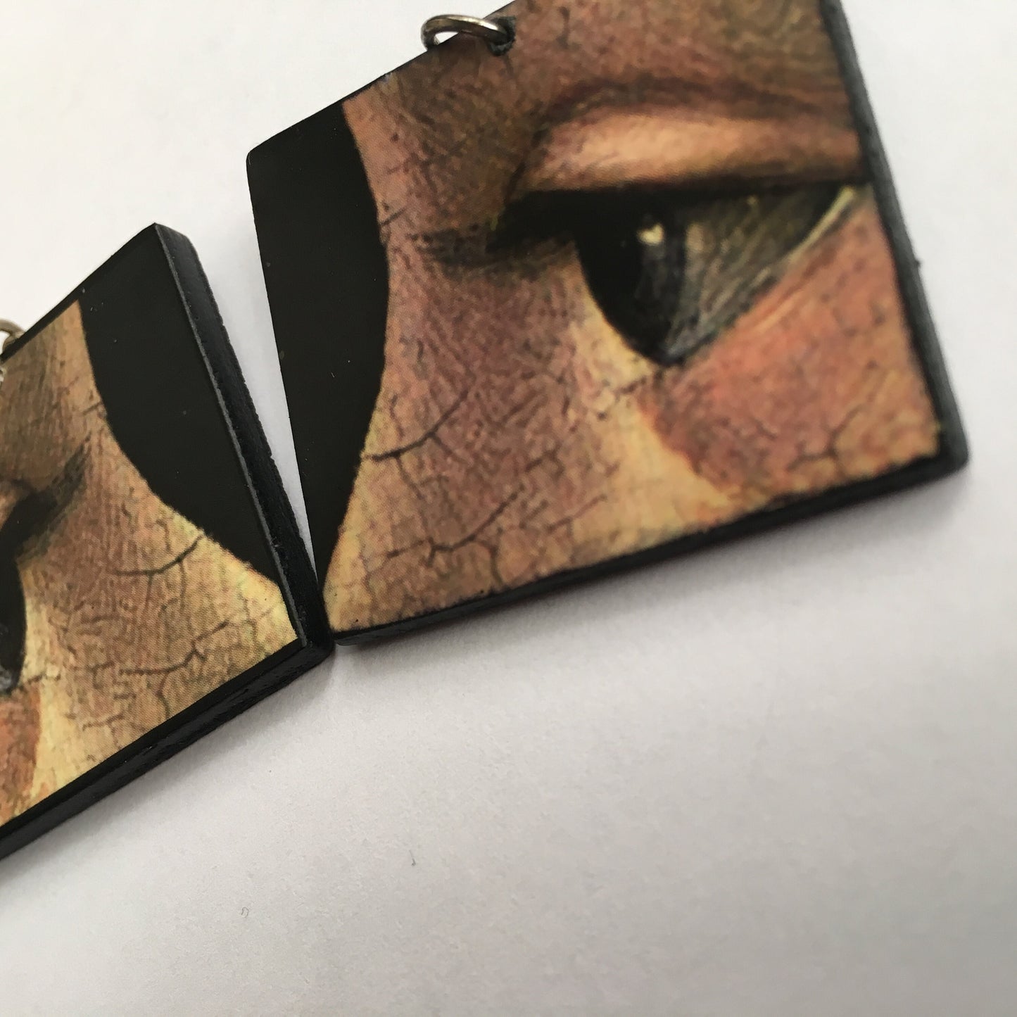 Museum-Inspired Sustainable Earrings Domenico Ghirlandaio art detail earrings Obljewellery