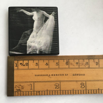 Museum-Inspired Sustainable Brooches Wooden artsy brooch. Muybridge photo art, quirky unique gift. Obljewellery