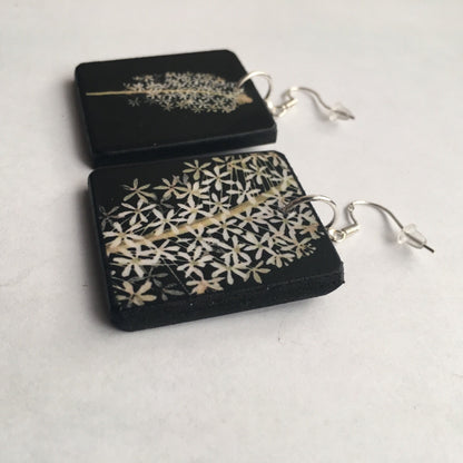Museum-Inspired Sustainable Earrings Mary Delany, white flowers earrings. Sustainable gift Obljewellery
