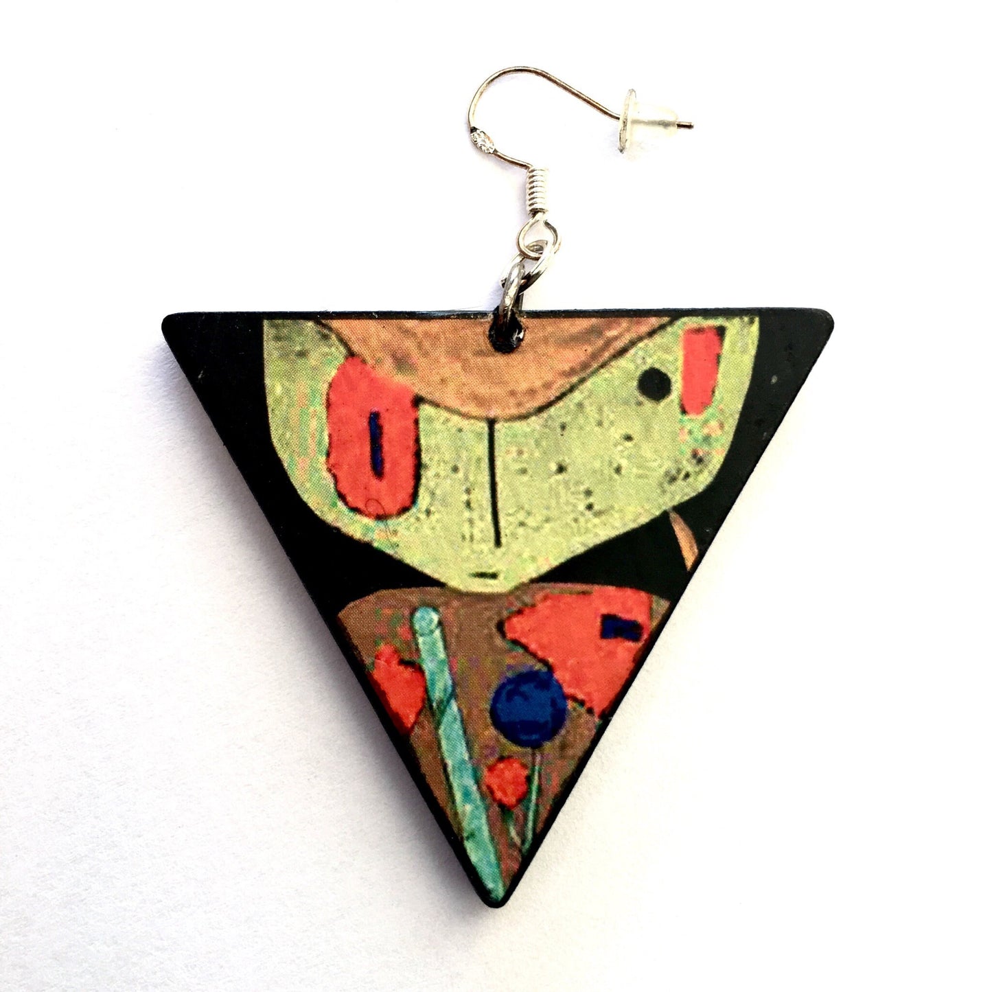 Museum-Inspired Sustainable Earrings Paul Klee, art earrings. Sustainable artsy gift. Obljewellery