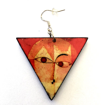 Museum-Inspired Sustainable Earrings Paul Klee, art earrings. Sustainable artsy gift. Obljewellery