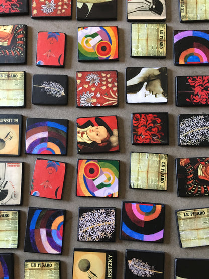 Museum-Inspired Sustainable Earrings Robert Delaunay, Disque Simultane, art earrings. Obljewellery