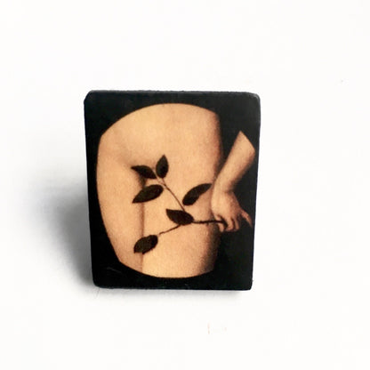 Museum-Inspired Sustainable Rings Large Wood Quirky Ring. Unique Artsy adjustable Ring. Renaissance art jewellery. Obljewellery