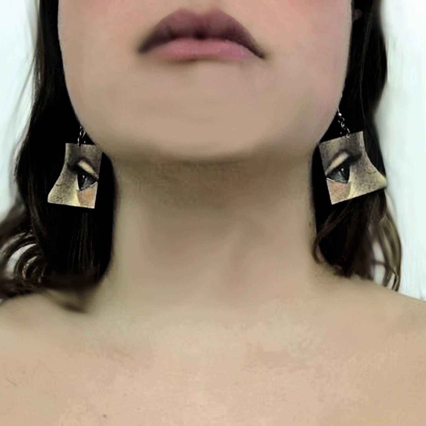 Museum-Inspired Sustainable Earrings Domenico Ghirlandaio art detail earrings Obljewellery