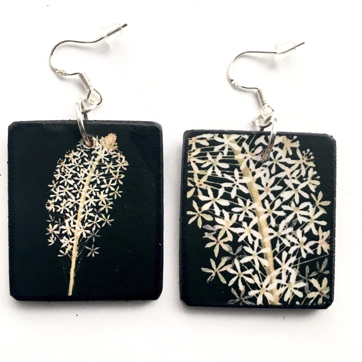 Museum-Inspired Sustainable Earrings Mary Delany, white flowers earrings. Sustainable gift Obljewellery