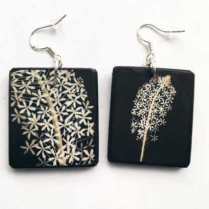 Museum-Inspired Sustainable Earrings Mary Delany, white flowers earrings. Sustainable gift Obljewellery