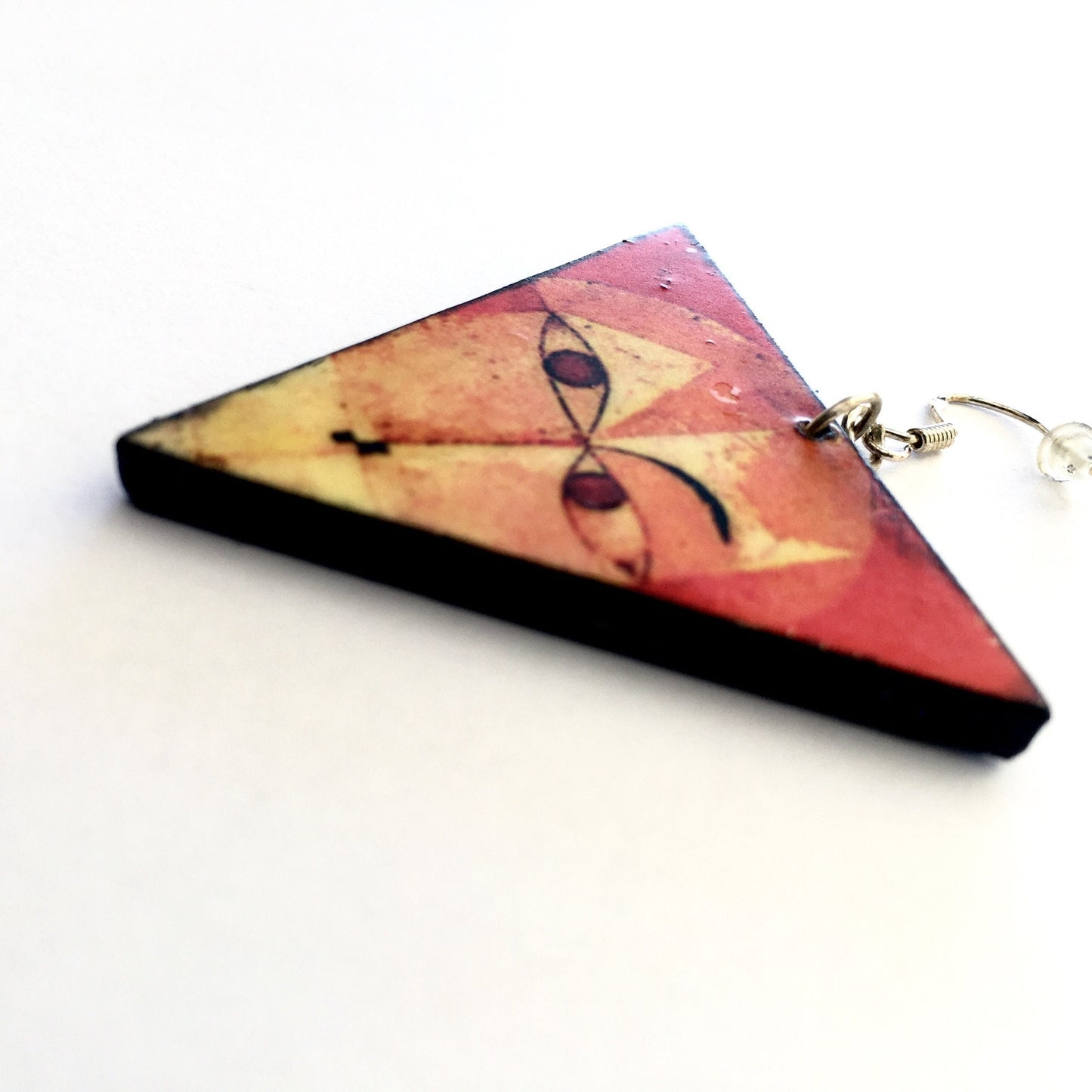 Museum-Inspired Sustainable Earrings Paul Klee, art earrings. Sustainable artsy gift. Obljewellery