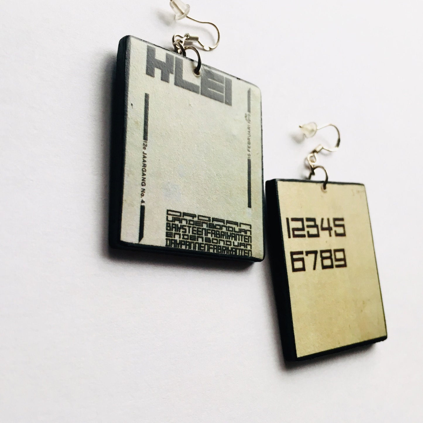 Museum-Inspired Sustainable Earrings Theo Van Doesburg, inspired art earrings Obljewellery