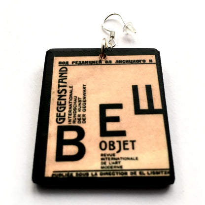 Museum-Inspired Sustainable Earrings El Lissitzky magazine covers earrings Obljewellery