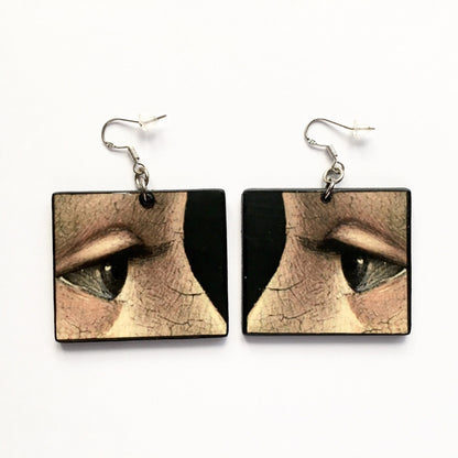 Museum-Inspired Sustainable Earrings Domenico Ghirlandaio art detail earrings Obljewellery