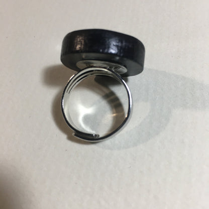 Museum-Inspired Sustainable Rings Virginia Woolf gift. Feminist gift, quirky wooden round ring. Obljewellery