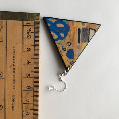 Museum-Inspired Sustainable Earrings Klimt Asymmetrical Earrings Obljewellery