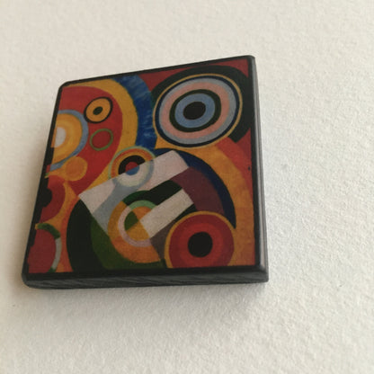 Museum-Inspired Sustainable Brooches Geometric wooden art brooch. Art gift for him/her. Robert Delaunay. Obljewellery