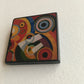 Geometric wooden art brooch. Art gift for him/her. Robert Delaunay.