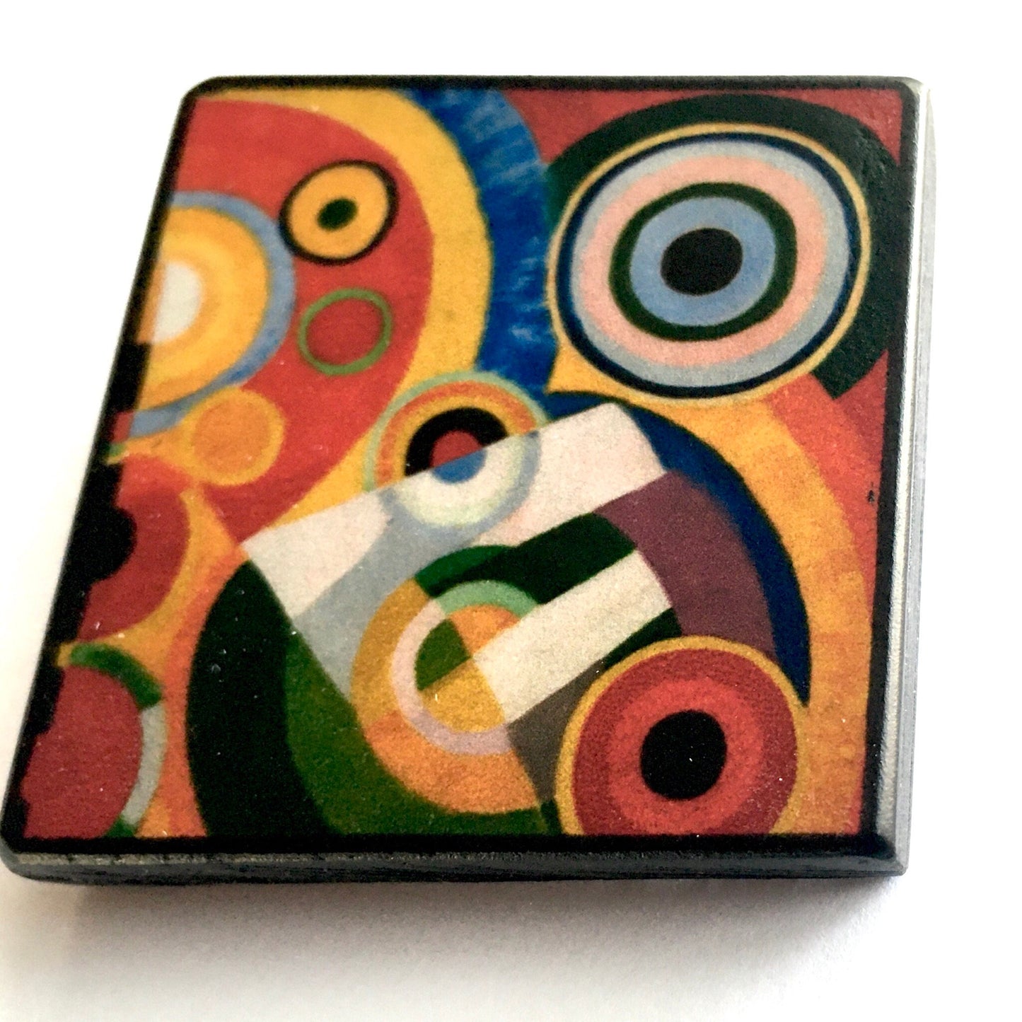 Geometric wooden art brooch. Art gift for him/her. Robert Delaunay.