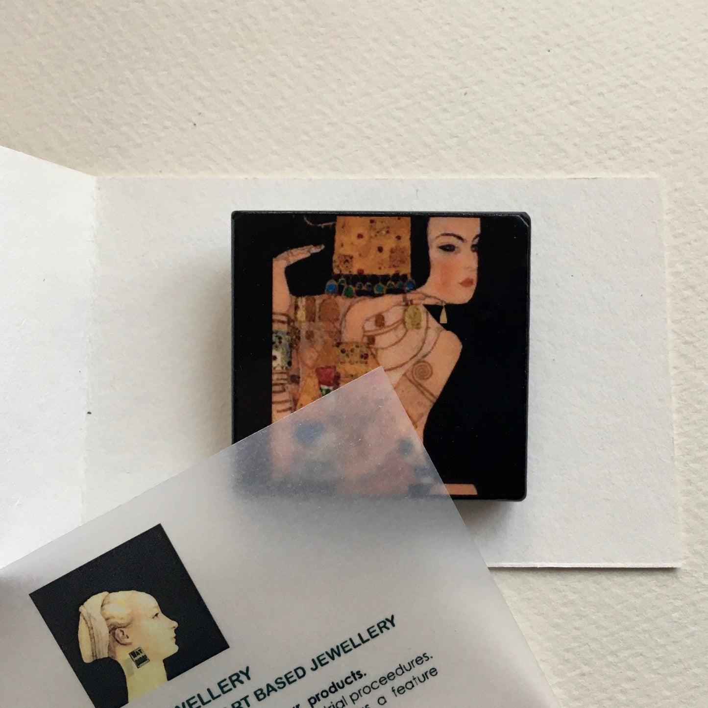 Museum-Inspired Sustainable Brooches Klimt art booch Obljewellery