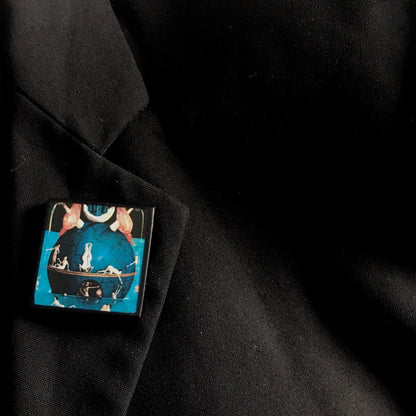 Museum-Inspired Sustainable Brooches Unisex art brooch inspired by Hieronymus Bosch Obljewellery
