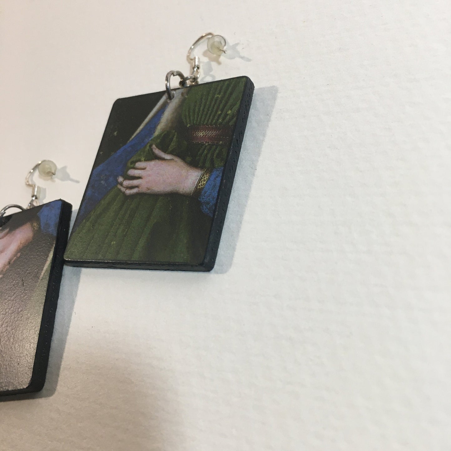 Museum-Inspired Sustainable Earrings Jan Van Eyck mismatched art earrings Obljewellery