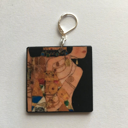 Museum-Inspired Sustainable Earrings Gustav Klimt art earrings, aesthetic earrings. Mother day gift Obljewellery