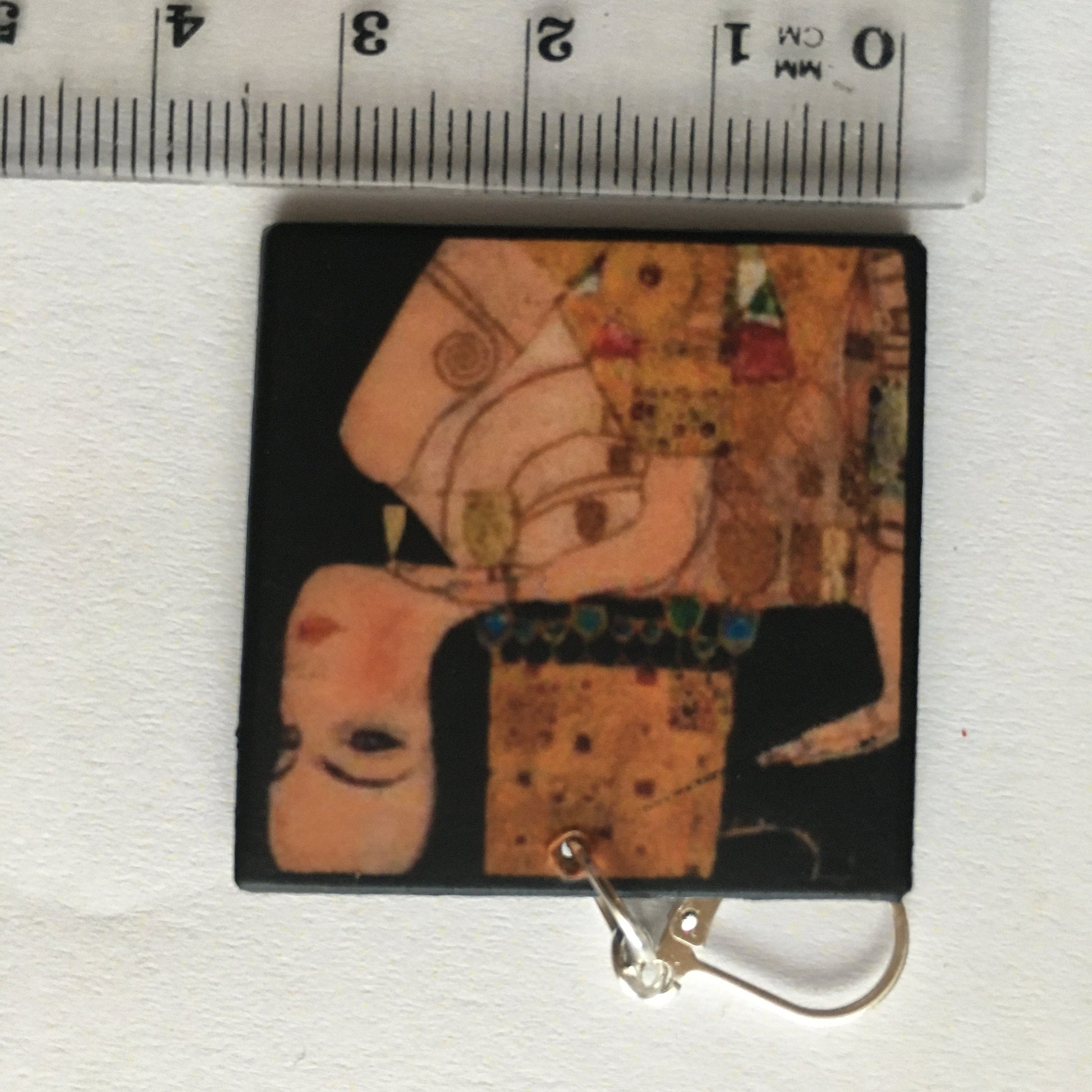 Museum-Inspired Sustainable Earrings Gustav Klimt art earrings, aesthetic earrings. Mother day gift Obljewellery