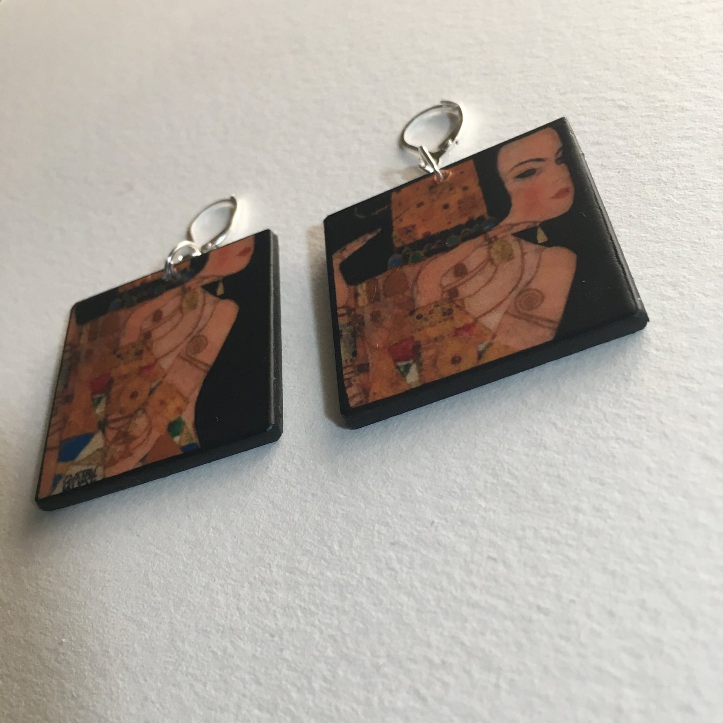 Museum-Inspired Sustainable Earrings Gustav Klimt art earrings, aesthetic earrings. Mother day gift Obljewellery